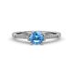 4 - Enlai Blue Topaz and Diamond Engagement Ring 