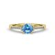 4 - Enlai Blue Topaz and Diamond Engagement Ring 