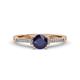 4 - Enlai Blue Sapphire and Diamond Engagement Ring 