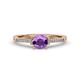 4 - Enlai Amethyst and Diamond Engagement Ring 