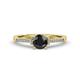 4 - Enlai Black and White Diamond Engagement Ring 