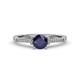 4 - Enlai Blue Sapphire and Diamond Engagement Ring 