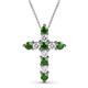 1 - Abella Green Garnet and Diamond Cross Pendant 