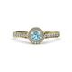 4 - Arael Aquamarine and Diamond Halo Engagement Ring 