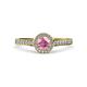 4 - Arael Pink Tourmaline and Diamond Halo Engagement Ring 