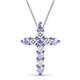 1 - Abella Tanzanite and Diamond Cross Pendant 