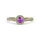 4 - Arael Amethyst and Diamond Halo Engagement Ring 