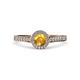 4 - Arael Citrine and Diamond Halo Engagement Ring 