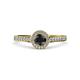 4 - Arael Black and White Diamond Halo Engagement Ring 