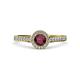 4 - Arael Ruby and Diamond Halo Engagement Ring 
