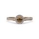 4 - Arael Smoky Quartz and Diamond Halo Engagement Ring 