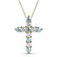 1 - Abella Aquamarine and Diamond Cross Pendant 