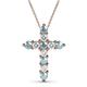 1 - Abella Aquamarine and Diamond Cross Pendant 