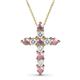 1 - Abella Pink Tourmaline and Diamond Cross Pendant 