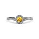 4 - Arael Citrine and Diamond Halo Engagement Ring 
