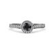 4 - Arael Black and White Diamond Halo Engagement Ring 