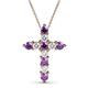 1 - Abella Amethyst and Diamond Cross Pendant 