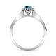 6 - Arael Blue and White Diamond Halo Engagement Ring 