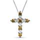 1 - Abella Citrine and Diamond Cross Pendant 