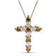 1 - Abella Citrine and Diamond Cross Pendant 