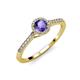 3 - Cyra Iolite and Diamond Halo Engagement Ring 
