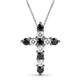 1 - Abella Black and White Diamond Cross Pendant 