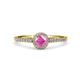 4 - Cyra Pink Sapphire and Diamond Halo Engagement Ring 
