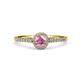 4 - Cyra Pink Tourmaline and Diamond Halo Engagement Ring 