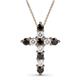1 - Abella Black and White Diamond Cross Pendant 
