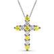 1 - Abella Yellow Sapphire and Diamond Cross Pendant 