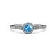 4 - Cyra Blue Topaz and Diamond Halo Engagement Ring 