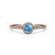 4 - Cyra Blue Topaz and Diamond Halo Engagement Ring 