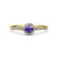 4 - Cyra Iolite and Diamond Halo Engagement Ring 