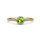 4 - Cyra Peridot and Diamond Halo Engagement Ring 