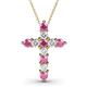 1 - Abella Pink Sapphire and Diamond Cross Pendant 