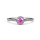 4 - Cyra Pink Sapphire and Diamond Halo Engagement Ring  
