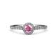 4 - Cyra Pink Tourmaline and Diamond Halo Engagement Ring  