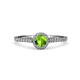 4 - Cyra Peridot and Diamond Halo Engagement Ring  