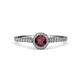 4 - Cyra Ruby and Diamond Halo Engagement Ring  