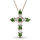 1 - Abella Green Garnet and Diamond Cross Pendant 