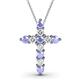 1 - Abella Tanzanite and Diamond Cross Pendant 