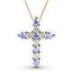 1 - Abella Tanzanite and Diamond Cross Pendant 
