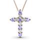 1 - Abella Tanzanite and Diamond Cross Pendant 