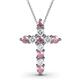 1 - Abella Pink Tourmaline and Diamond Cross Pendant 