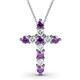 1 - Abella Amethyst and Diamond Cross Pendant 