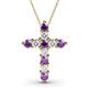 1 - Abella Amethyst and Diamond Cross Pendant 