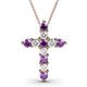 1 - Abella Amethyst and Diamond Cross Pendant 