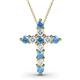1 - Abella Blue Topaz and Diamond Cross Pendant 