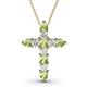 1 - Abella Peridot and Diamond Cross Pendant 