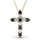 1 - Abella Black and White Diamond Cross Pendant 